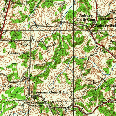 United States Geological Survey Moscow, TN (1949, 62500-Scale) digital map