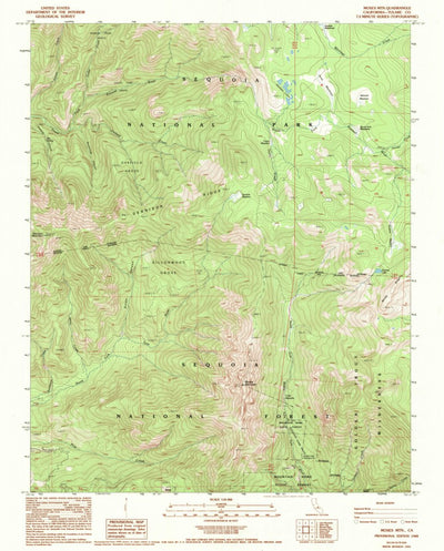 United States Geological Survey Moses Mountain, CA (1988, 24000-Scale) digital map