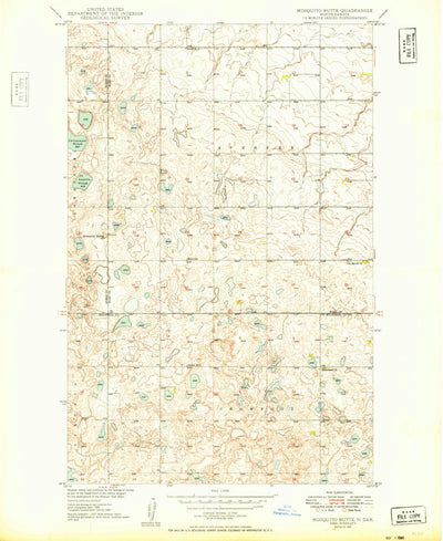United States Geological Survey Mosquito Butte, ND (1949, 24000-Scale) digital map