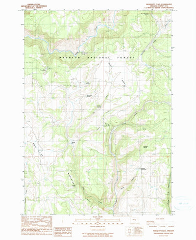 United States Geological Survey Mosquito Flat, OR (1990, 24000-Scale) digital map