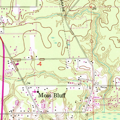 United States Geological Survey Moss Bluff, LA (1955, 24000-Scale) digital map