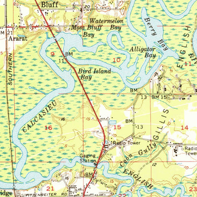 United States Geological Survey Moss Bluff, LA (1957, 62500-Scale) digital map