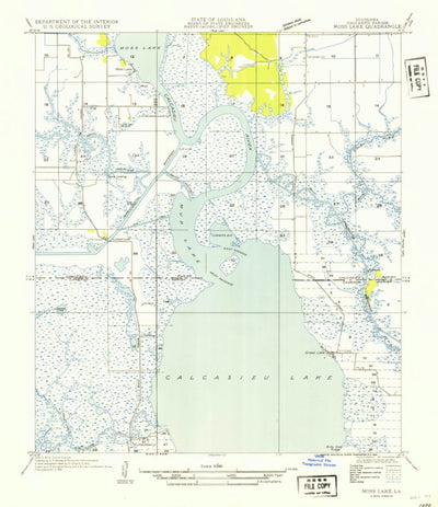 United States Geological Survey Moss Lake, LA (1932, 31680-Scale) digital map