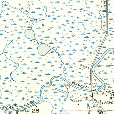United States Geological Survey Moss Lake, LA (1932, 31680-Scale) digital map