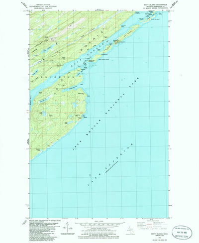 United States Geological Survey Mott Island, MI (1985, 24000-Scale) digital map