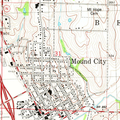 United States Geological Survey Mound City, MO (1981, 24000-Scale) digital map