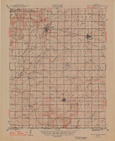 United States Geological Survey Mound Valley, KS (1948, 62500-Scale) digital map