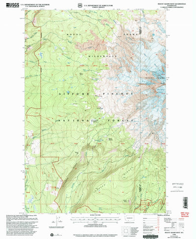 United States Geological Survey Mount Adams West, WA (1998, 24000-Scale) digital map