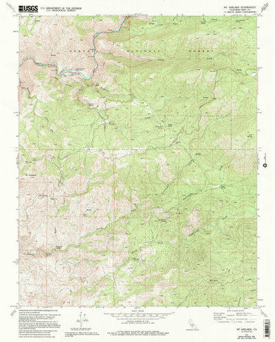 United States Geological Survey Mount Adelaide, CA (1972, 24000-Scale) digital map