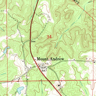 United States Geological Survey Mount Andrew, AL (1968, 24000-Scale) digital map