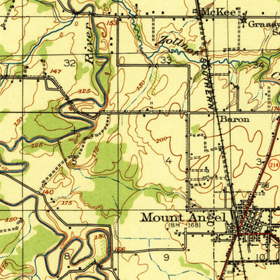 United States Geological Survey Mount Angel, OR (1940, 62500-Scale) digital map