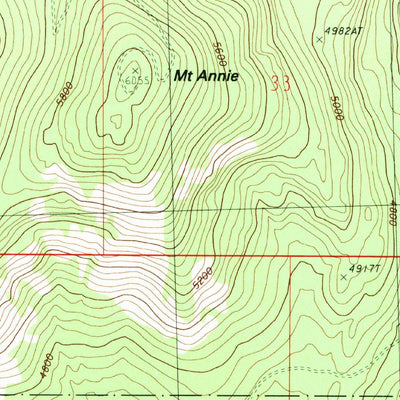 United States Geological Survey Mount Annie, WA (1988, 24000-Scale) digital map
