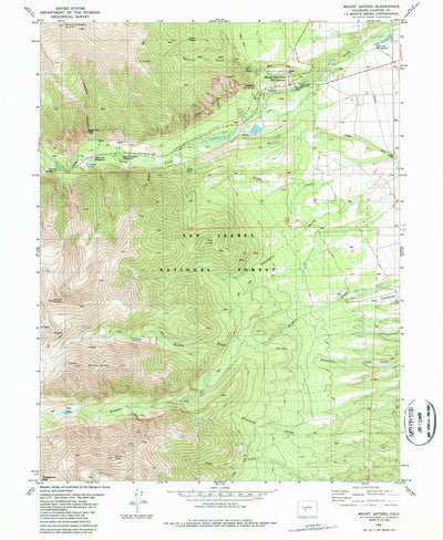 United States Geological Survey Mount Antero, CO (1983, 24000-Scale) digital map