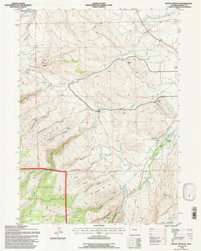 United States Geological Survey Mount Arter SE, WY (1991, 24000-Scale) digital map