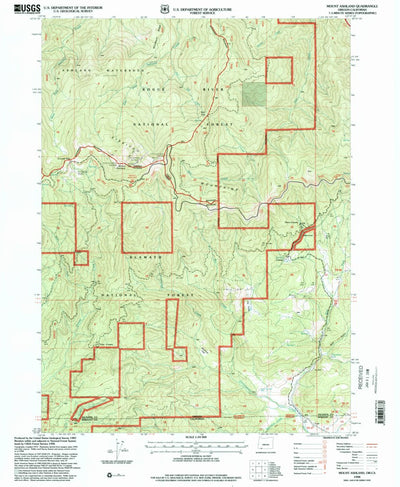 United States Geological Survey Mount Ashland, OR-CA (1998, 24000-Scale) digital map