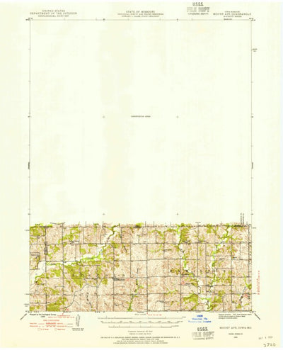 United States Geological Survey Mount Ayr, IA-MO (1945, 62500-Scale) digital map