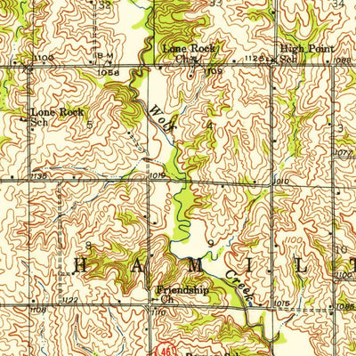 United States Geological Survey Mount Ayr, IA-MO (1945, 62500-Scale) digital map