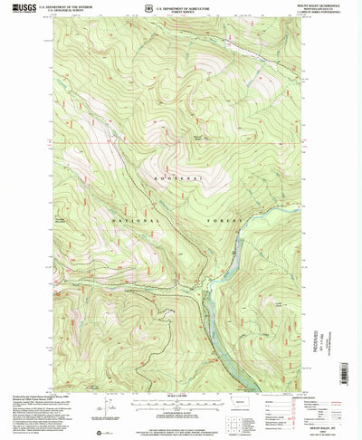 United States Geological Survey Mount Baldy, MT (1997, 24000-Scale) digital map