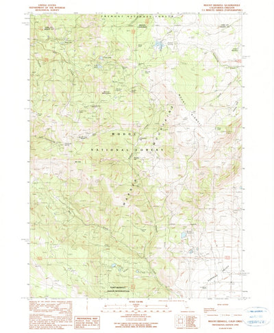 United States Geological Survey Mount Bidwell, CA-OR (1990, 24000-Scale) digital map