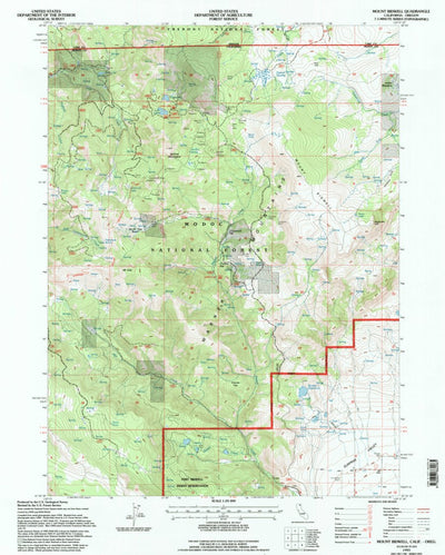 United States Geological Survey Mount Bidwell, CA-OR (1993, 24000-Scale) digital map