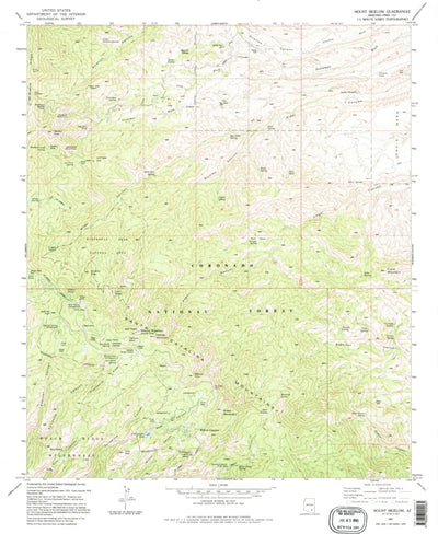 United States Geological Survey Mount Bigelow, AZ (1981, 24000-Scale) digital map
