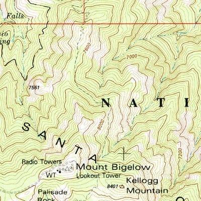 United States Geological Survey Mount Bigelow, AZ (1981, 24000-Scale) digital map