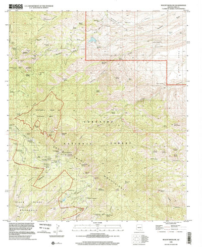 United States Geological Survey Mount Bigelow, AZ (1996, 24000-Scale) digital map