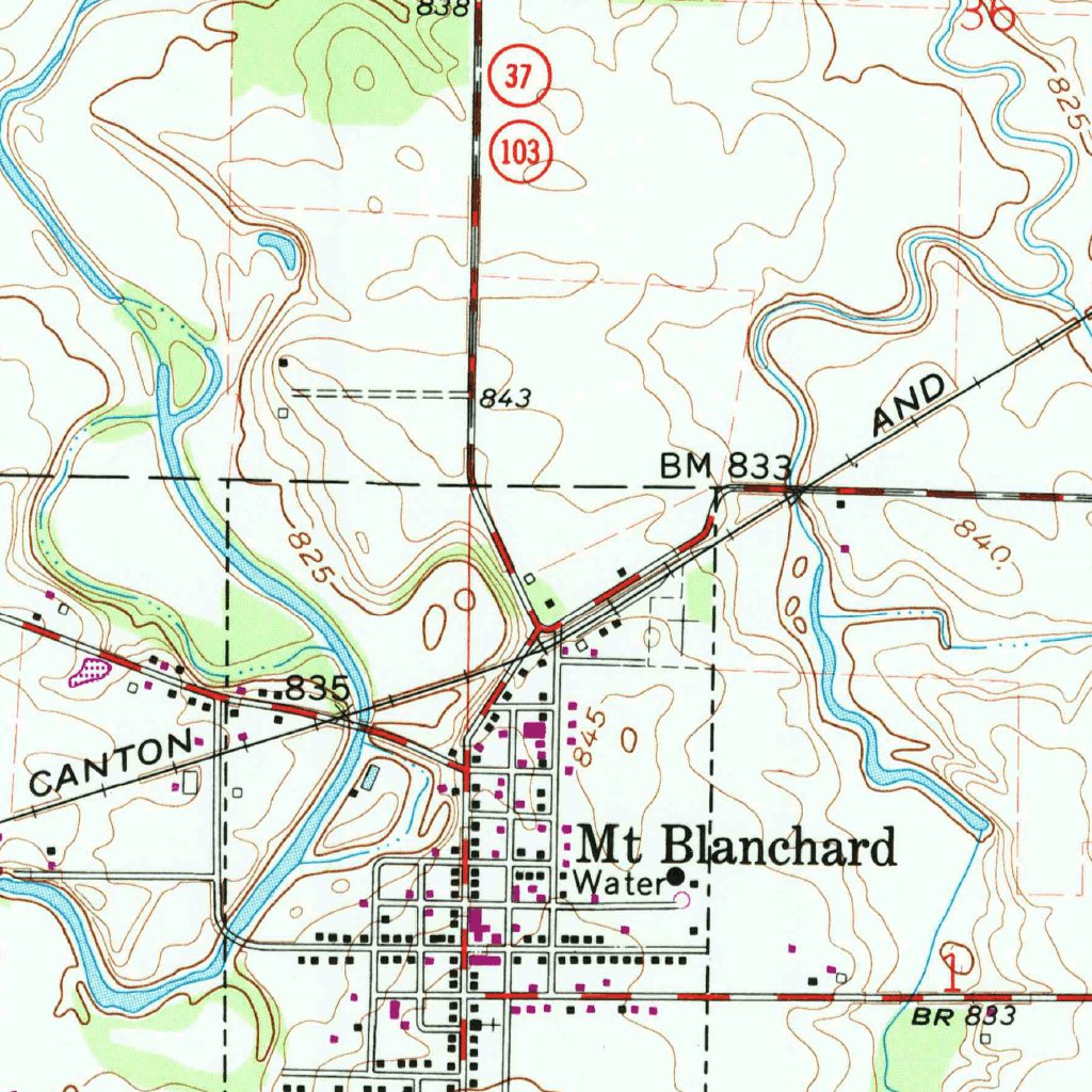 Mount Blanchard, OH (1960, 24000-Scale) Map by United States Geological ...