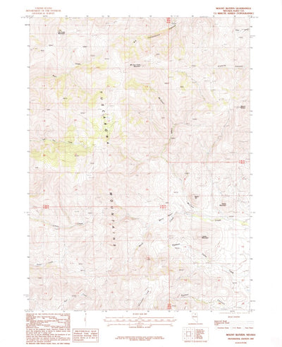 United States Geological Survey Mount Blitzen, NV (1987, 24000-Scale) digital map