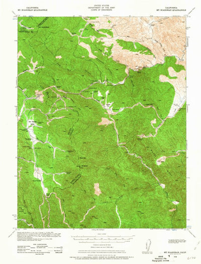 United States Geological Survey Mount Boardman, CA (1938, 62500-Scale) digital map