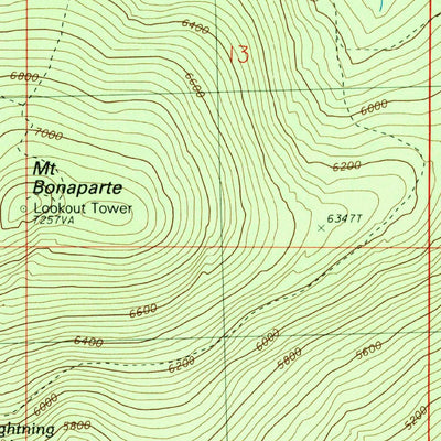 United States Geological Survey Mount Bonaparte, WA (1988, 24000-Scale) digital map