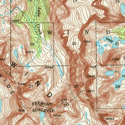 United States Geological Survey Mount Bonneville, WY (1938, 62500-Scale) digital map