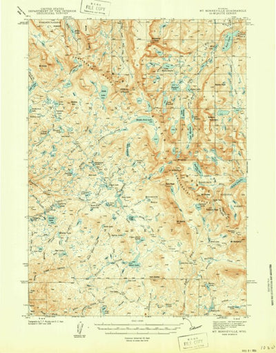 United States Geological Survey Mount Bonneville, WY (1942, 62500-Scale) digital map