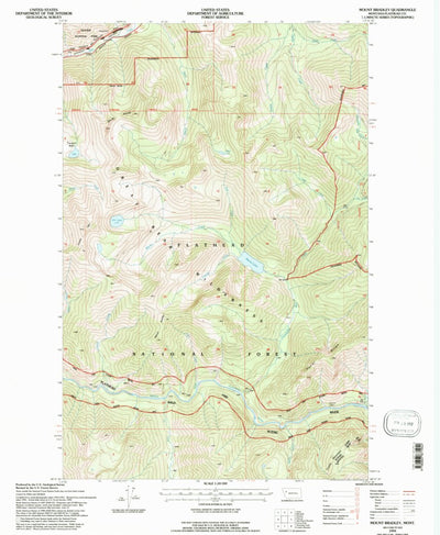 United States Geological Survey Mount Bradley, MT (1994, 24000-Scale) digital map