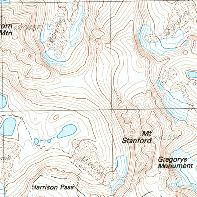 United States Geological Survey Mount Brewer, CA (1985, 24000-Scale) digital map