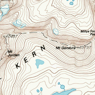 United States Geological Survey Mount Brewer, CA (1993, 24000-Scale) digital map