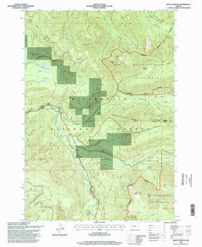 United States Geological Survey Mount Bruno, OR (1994, 24000-Scale) digital map