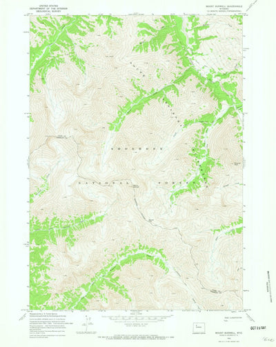 United States Geological Survey Mount Burwell, WY (1969, 24000-Scale) digital map