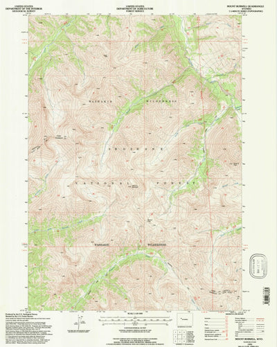 United States Geological Survey Mount Burwell, WY (1991, 24000-Scale) digital map