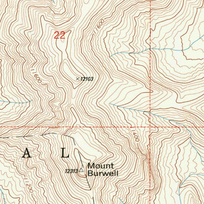 United States Geological Survey Mount Burwell, WY (1991, 24000-Scale) digital map