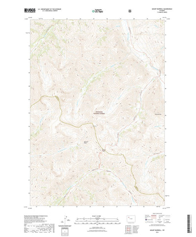 United States Geological Survey Mount Burwell, WY (2021, 24000-Scale) digital map