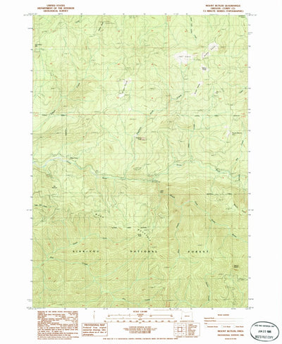United States Geological Survey Mount Butler, OR (1986, 24000-Scale) digital map