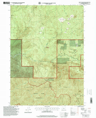 United States Geological Survey Mount Butler, OR (1996, 24000-Scale) digital map