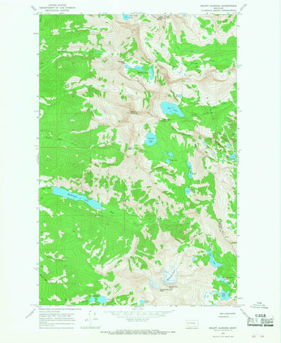 United States Geological Survey Mount Calowahcan, MT (1965, 24000-Scale) digital map