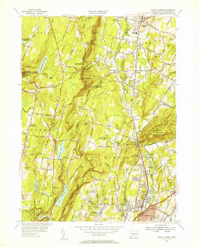 United States Geological Survey Mount Carmel, CT (1954, 31680-Scale) digital map