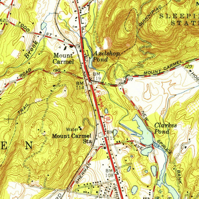 United States Geological Survey Mount Carmel, CT (1954, 31680-Scale) digital map