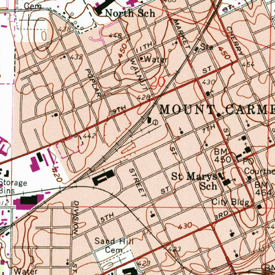 United States Geological Survey Mount Carmel, IL-IN (1959, 24000-Scale) digital map