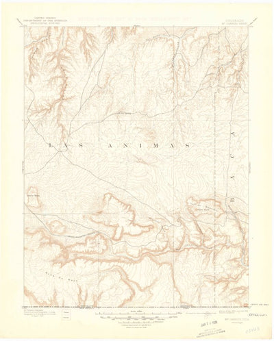 United States Geological Survey Mount Carrizo, CO-NM-OK (1892, 125000-Scale) digital map
