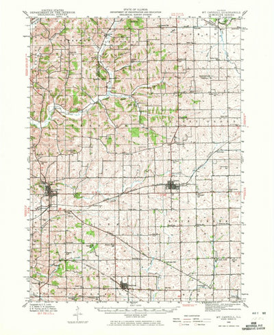 United States Geological Survey Mount Carroll, IL (1942, 62500-Scale) digital map