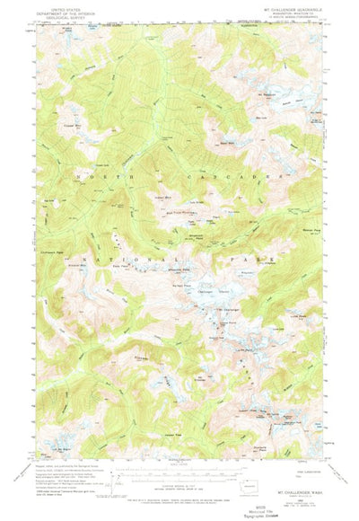 United States Geological Survey Mount Challenger, WA (1953, 62500-Scale) digital map
